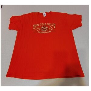 2007 Lone Star Rally Galveston Island Texas T Shirt XL Orange Y2k Vintage LL